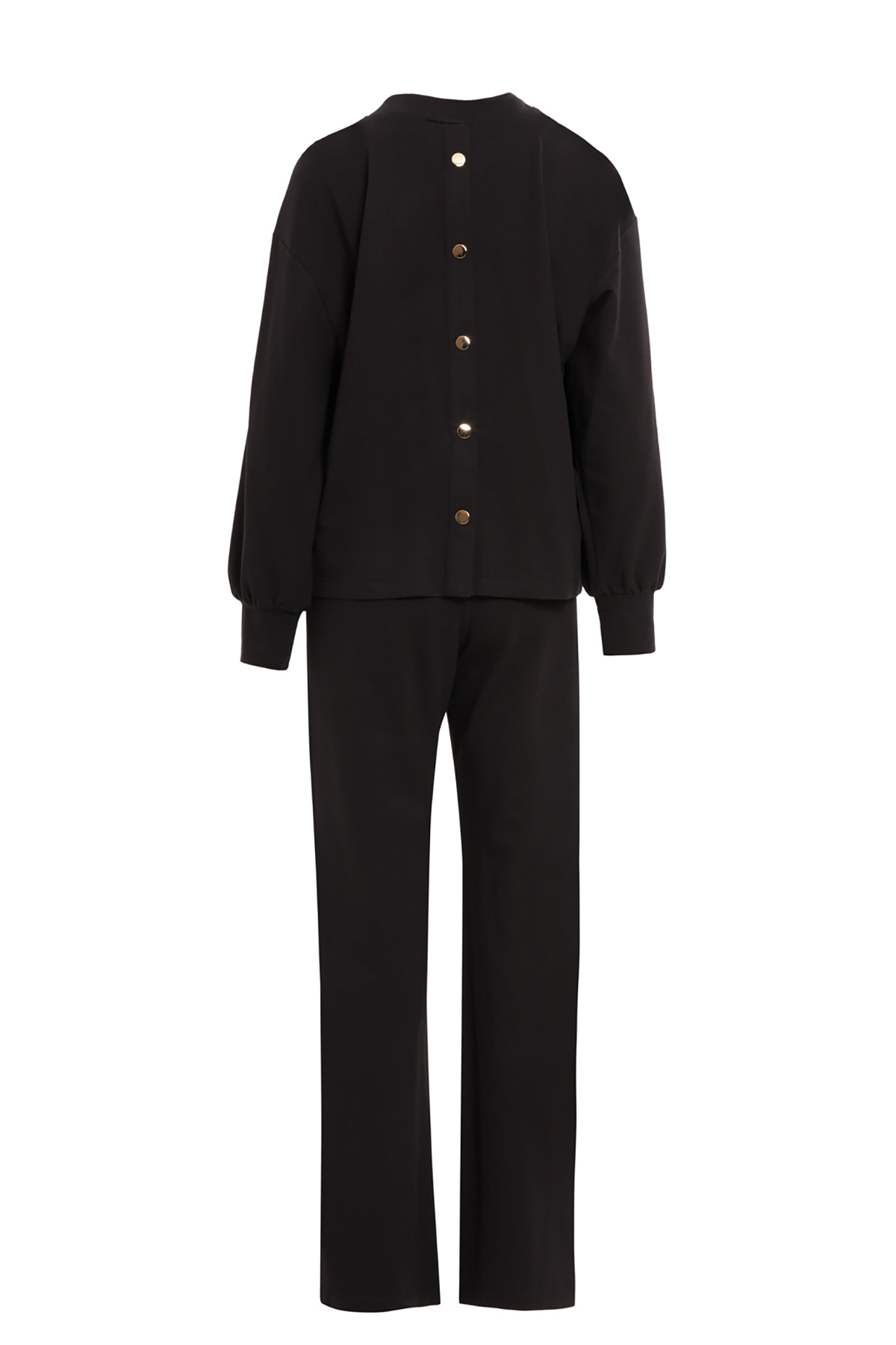 Arkası Düğme Detaylı Bisiklet Yaka Takım