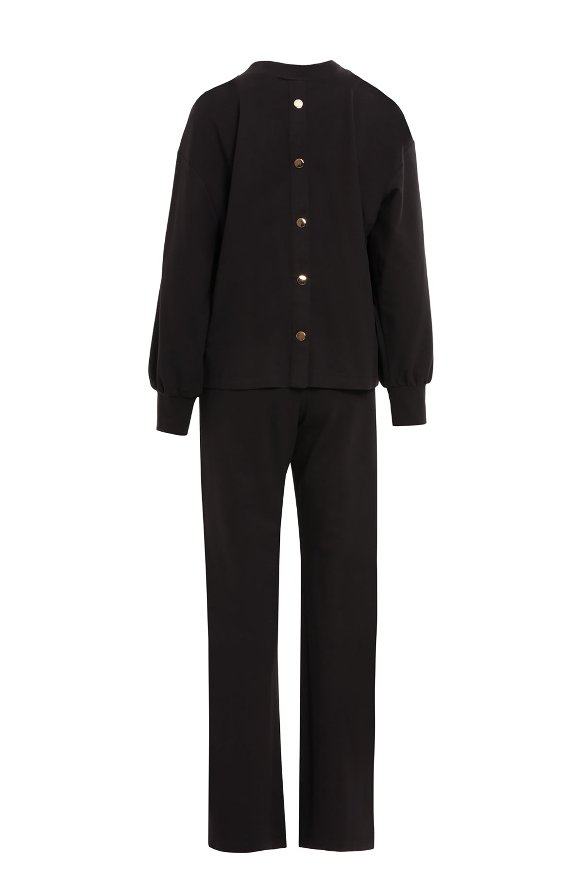 Arkası Düğme Detaylı Bisiklet Yaka Takım