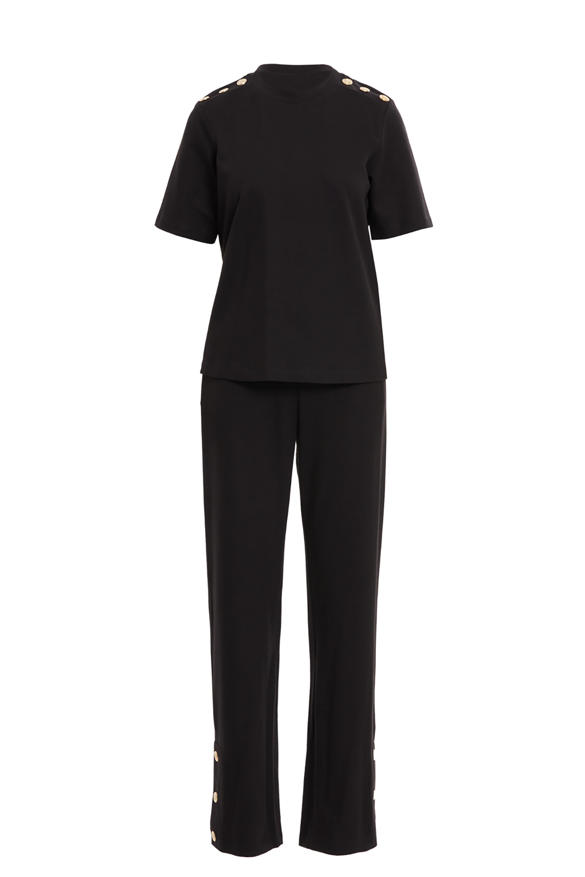 Çıtçıt Detaylı Kısa Kollu Eşofman Takımı