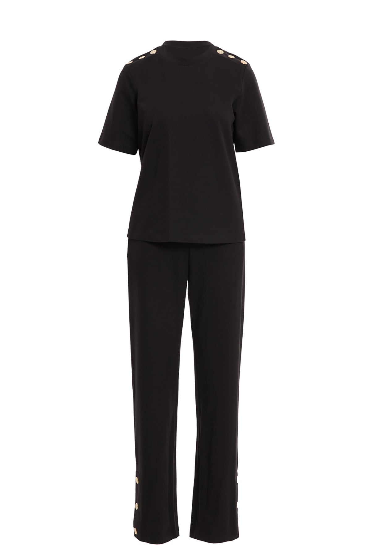 Çıtçıt Detaylı Kısa Kollu Eşofman Takımı