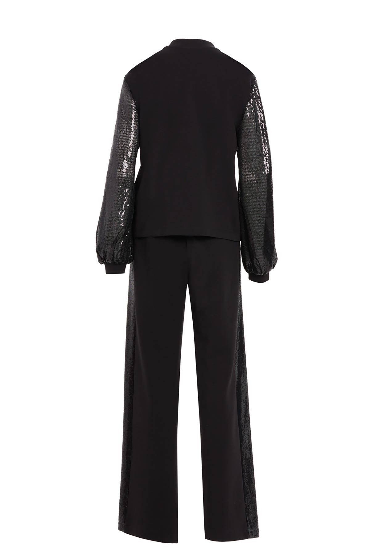 Transparan Kollu Ve Çiçek Aplikeli Takım