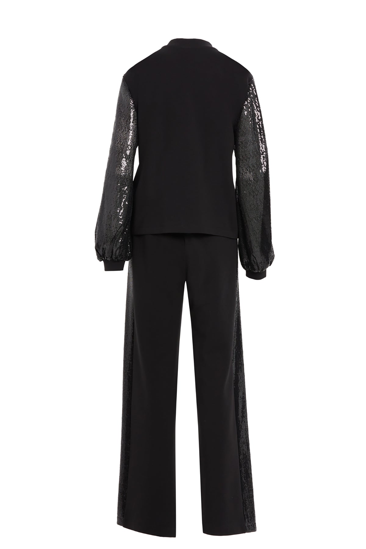 Transparan Kollu Ve Çiçek Aplikeli Takım