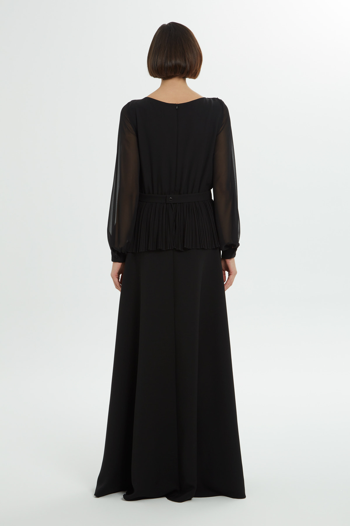 Boncuk İşlemeli Uzun Elbise