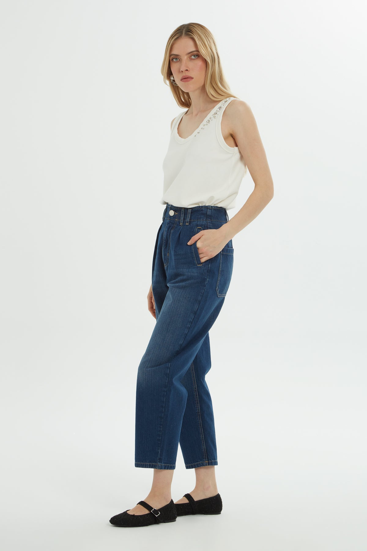 Cep Detaylı Jean Pantolon