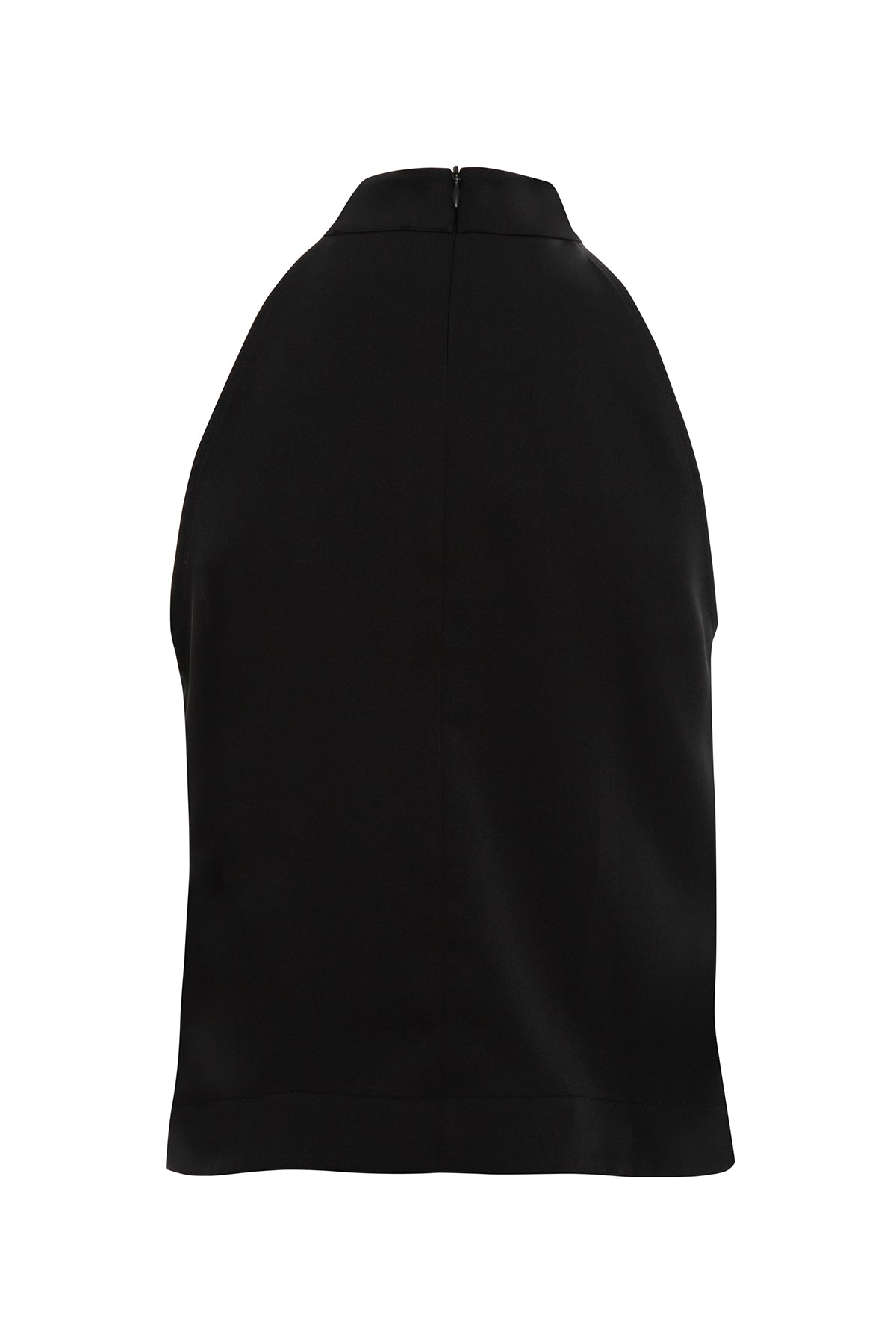 Halter Yakalı Yanları Yırtmaçlı Saten Bluz