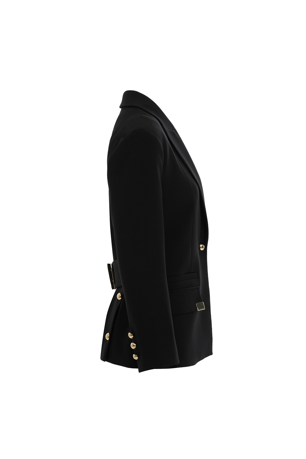 Kruvaze Kapamalı Kemerli Ceket