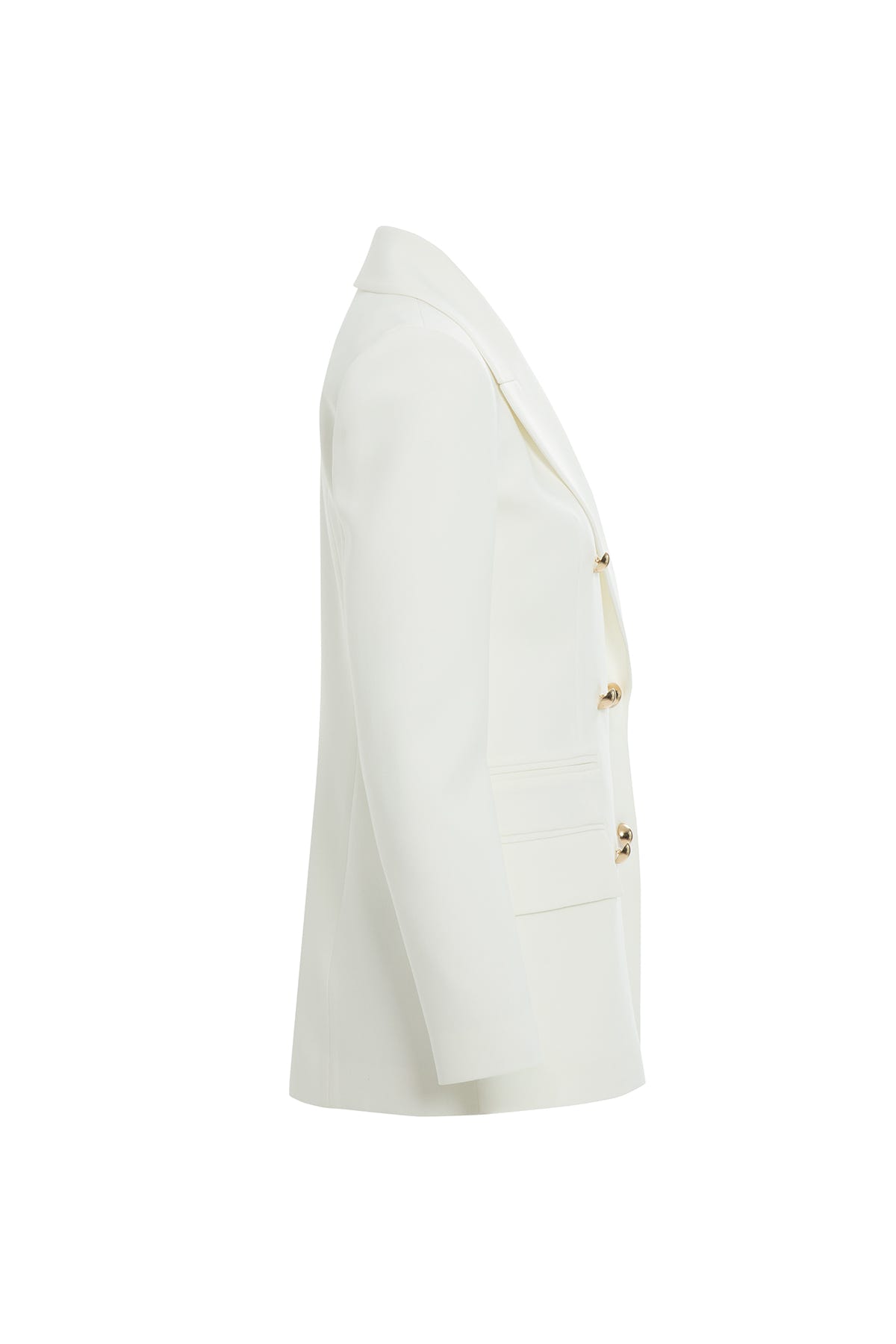 Uzun Kollu Omuz Vatkalı Astarlı Ceket