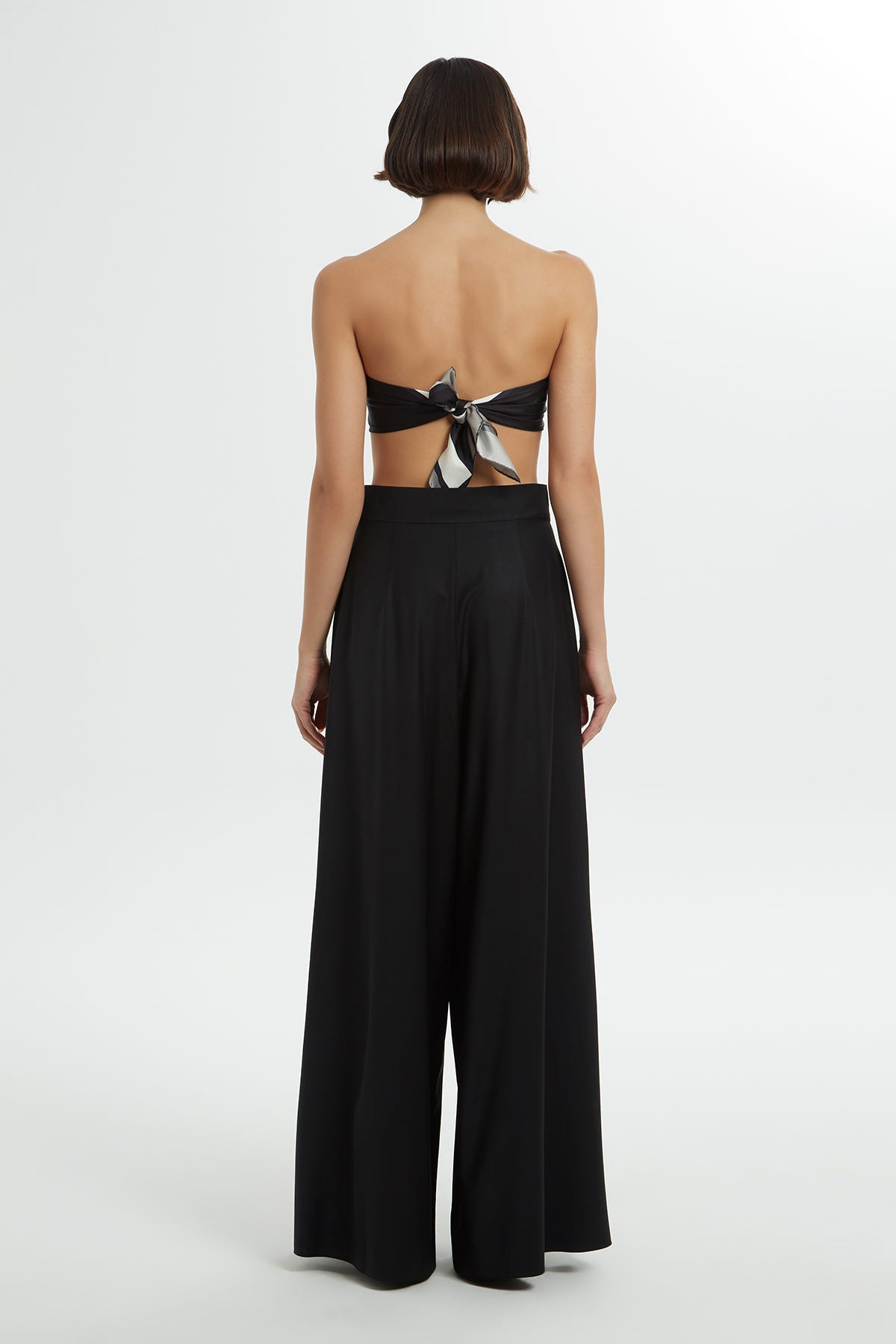 Yüksek Belli Pili Detaylı Bol Pantolon