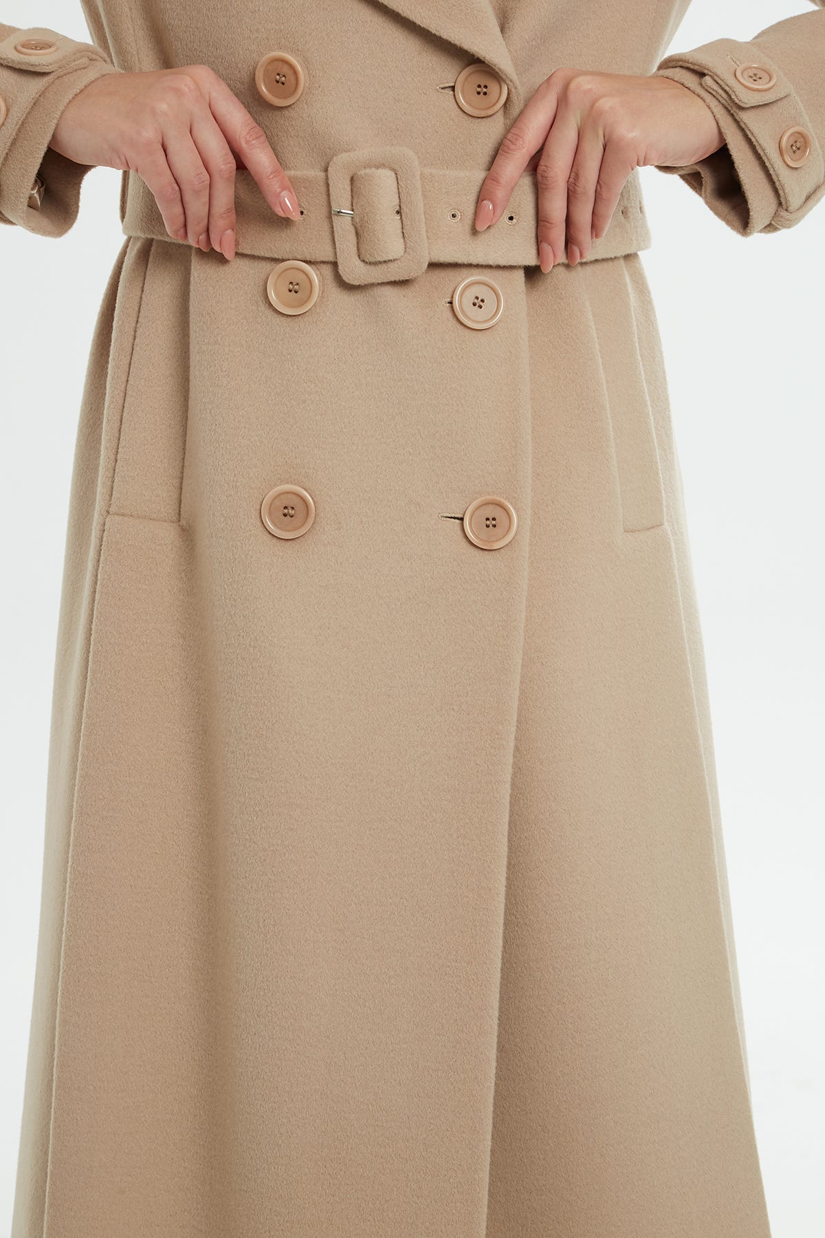 Şal Yakalı Uzun Kaşmir Kaban