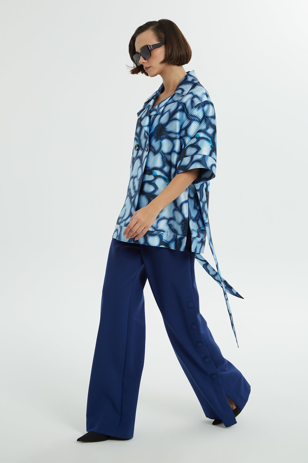 Truvakar Kollu Desenli Oversıze Ceket