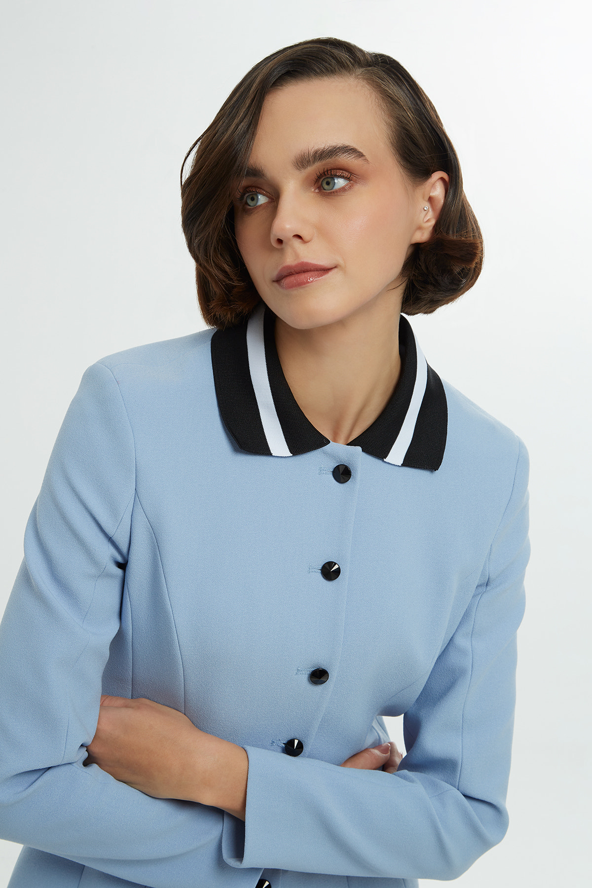 Ceketi Asimetrik Detaylı Mini Etekli Takım