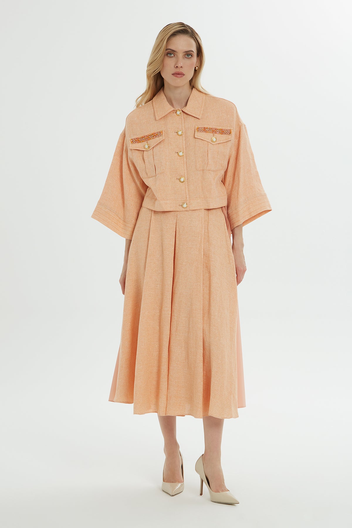 Beli Bagcıklı Midi Etek