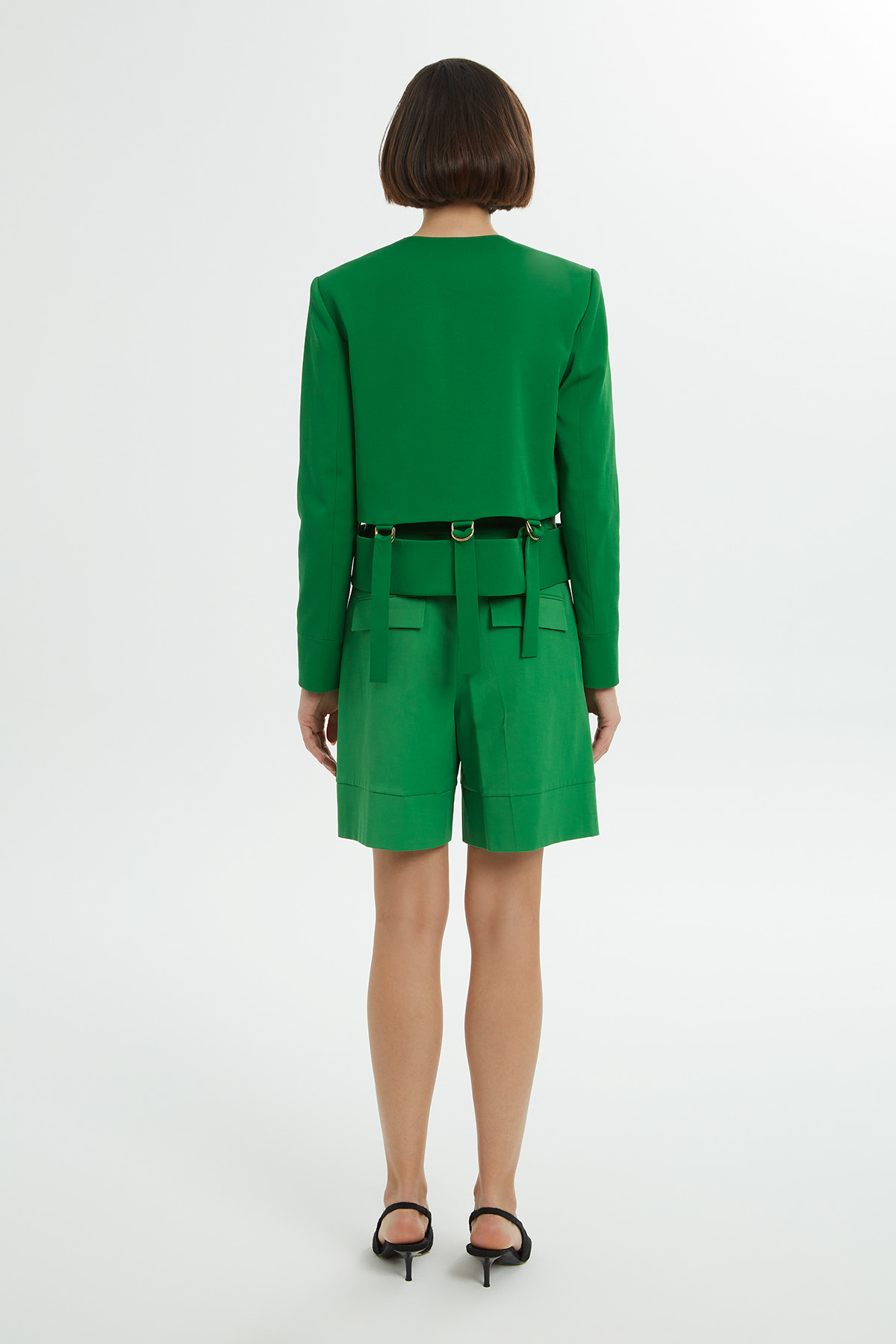 Metal Toka Detaylı Uzun Kollu Ceket