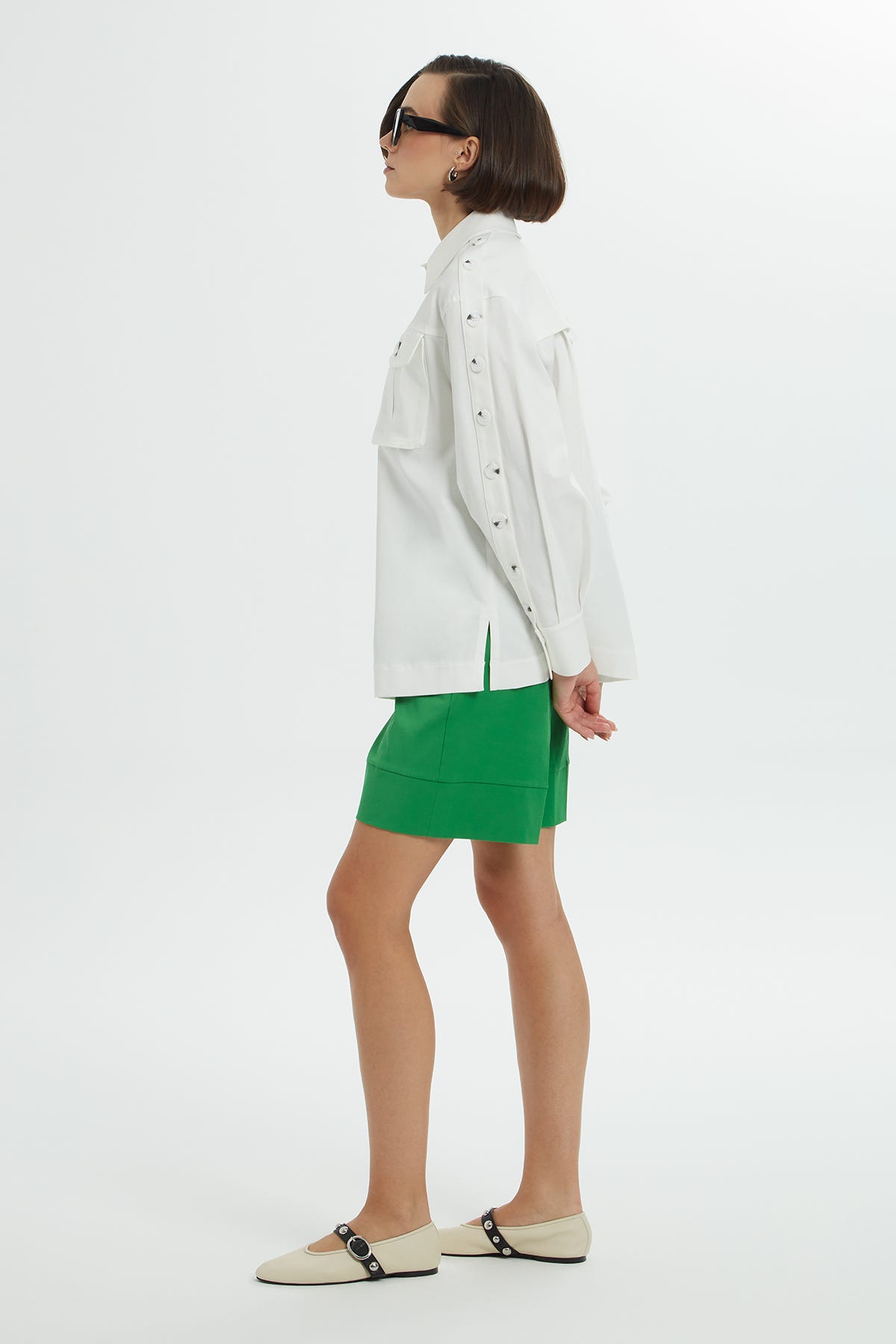 Koldan Düğme Detaylı Torba Cepli Ceket