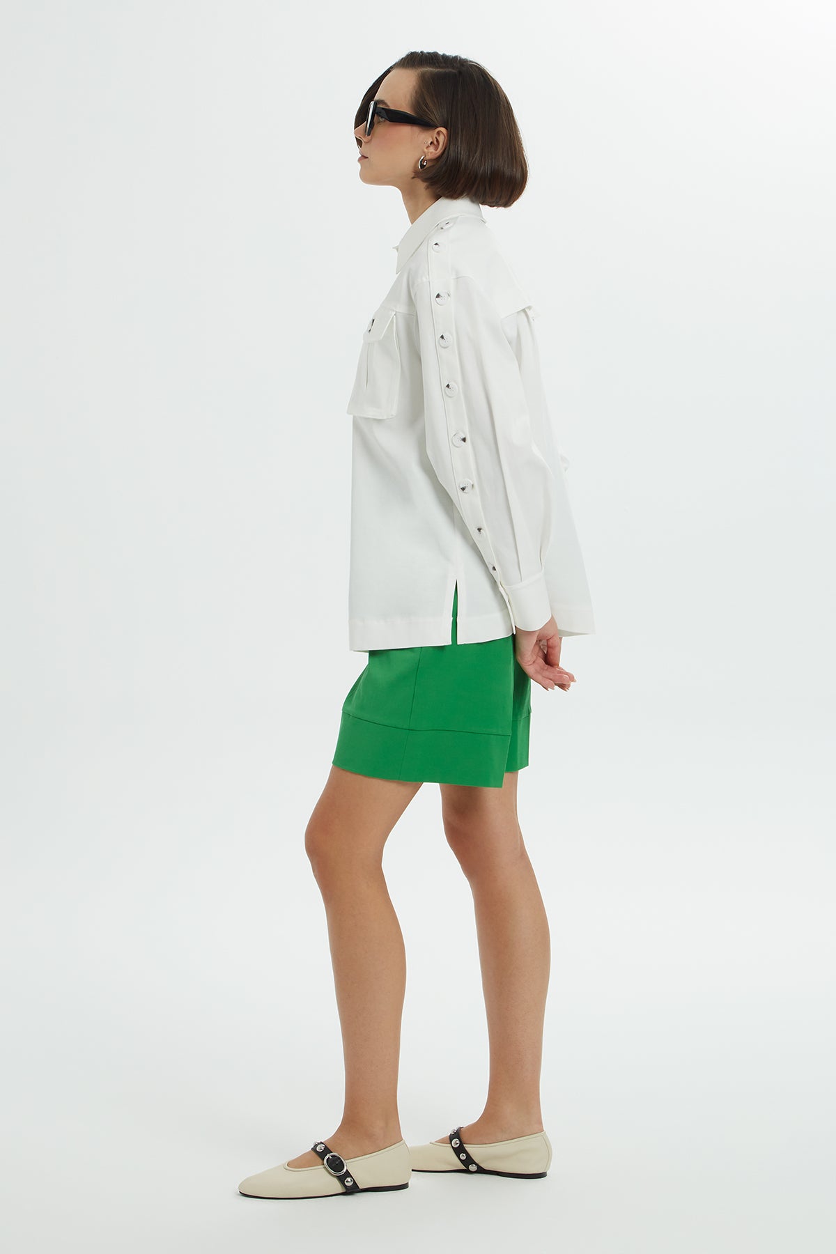 Koldan Düğme Detaylı Torba Cepli Ceket