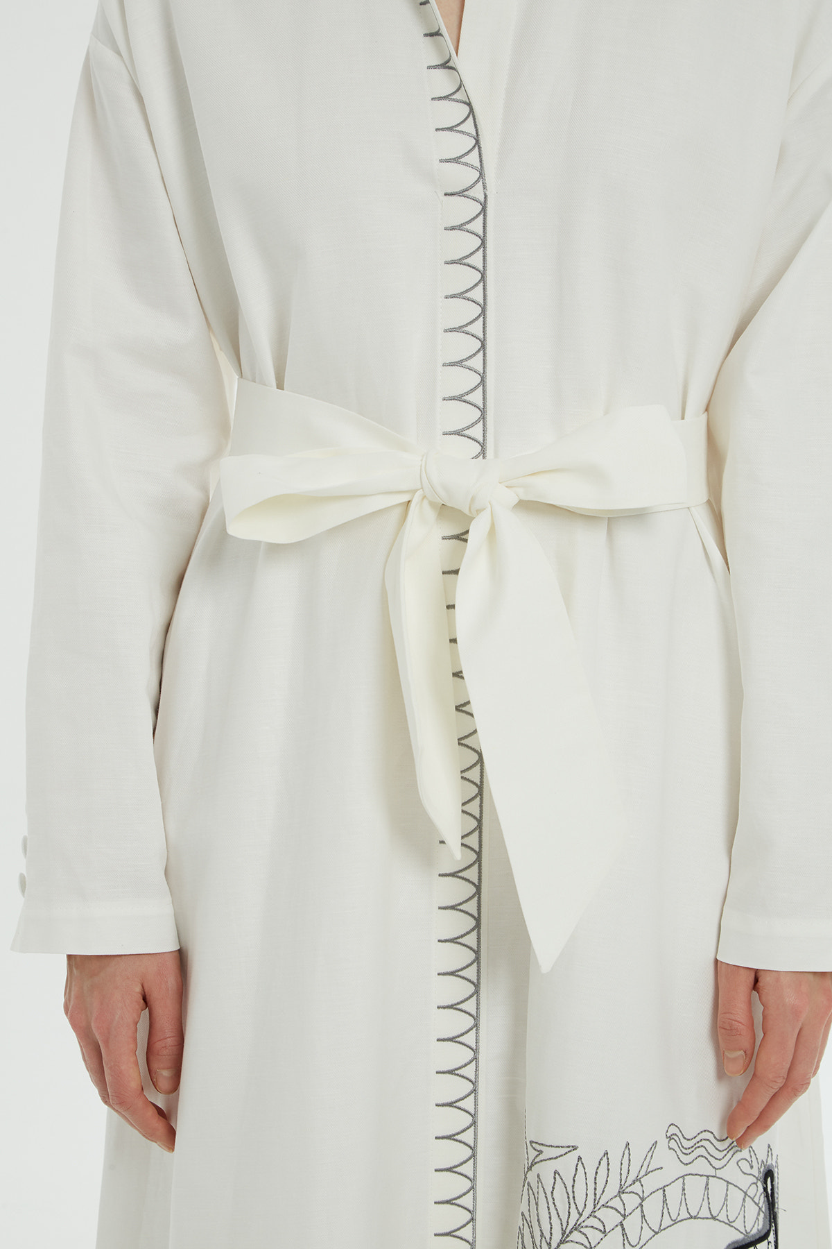 Nakış Detaylı Oversize Gömlek Midi Elbise