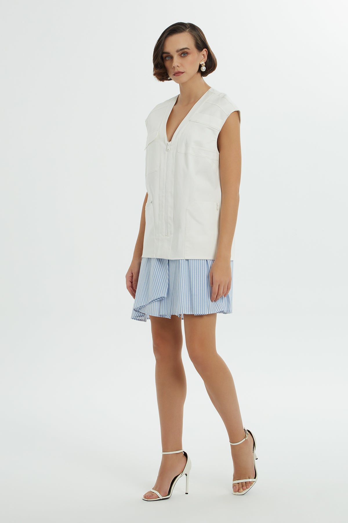 Fermuar Detaylı Mini Elbise