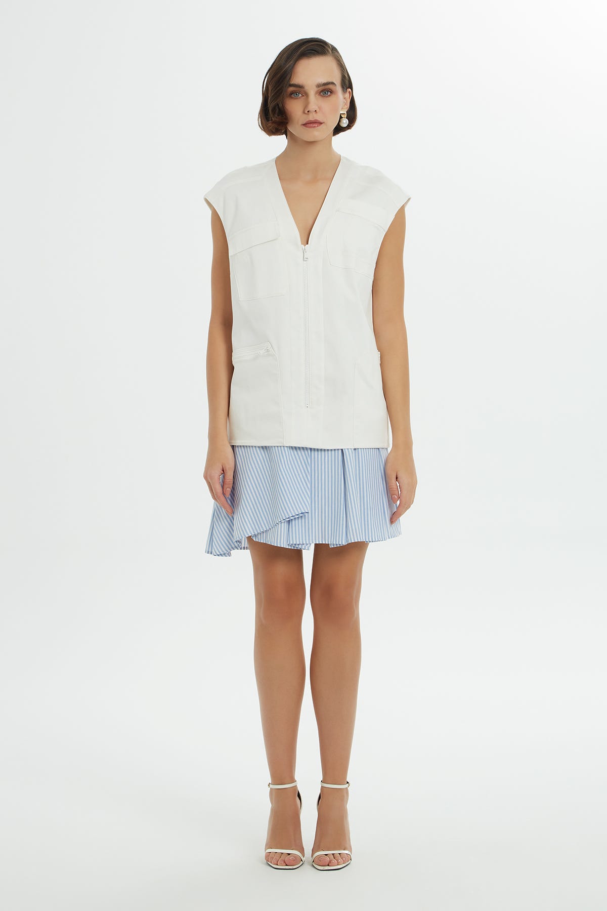 Fermuar Detaylı Mini Elbise