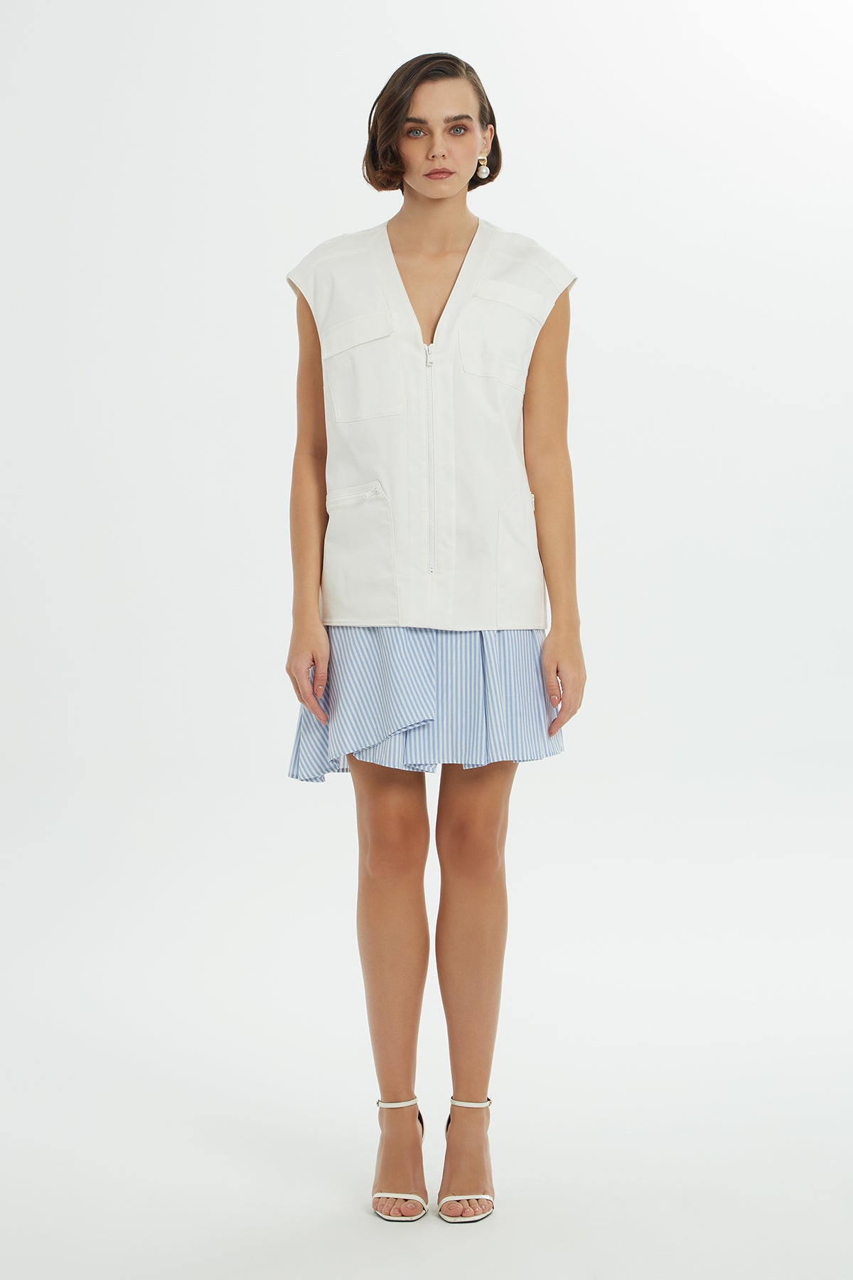 Fermuar Detaylı Mini Elbise