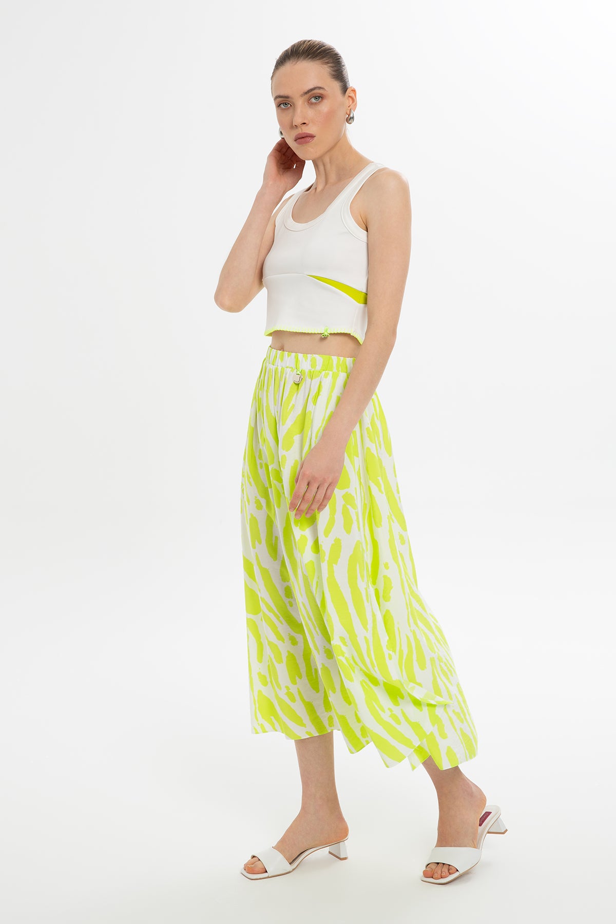 Neon Detaylı Kolsuz Bluz