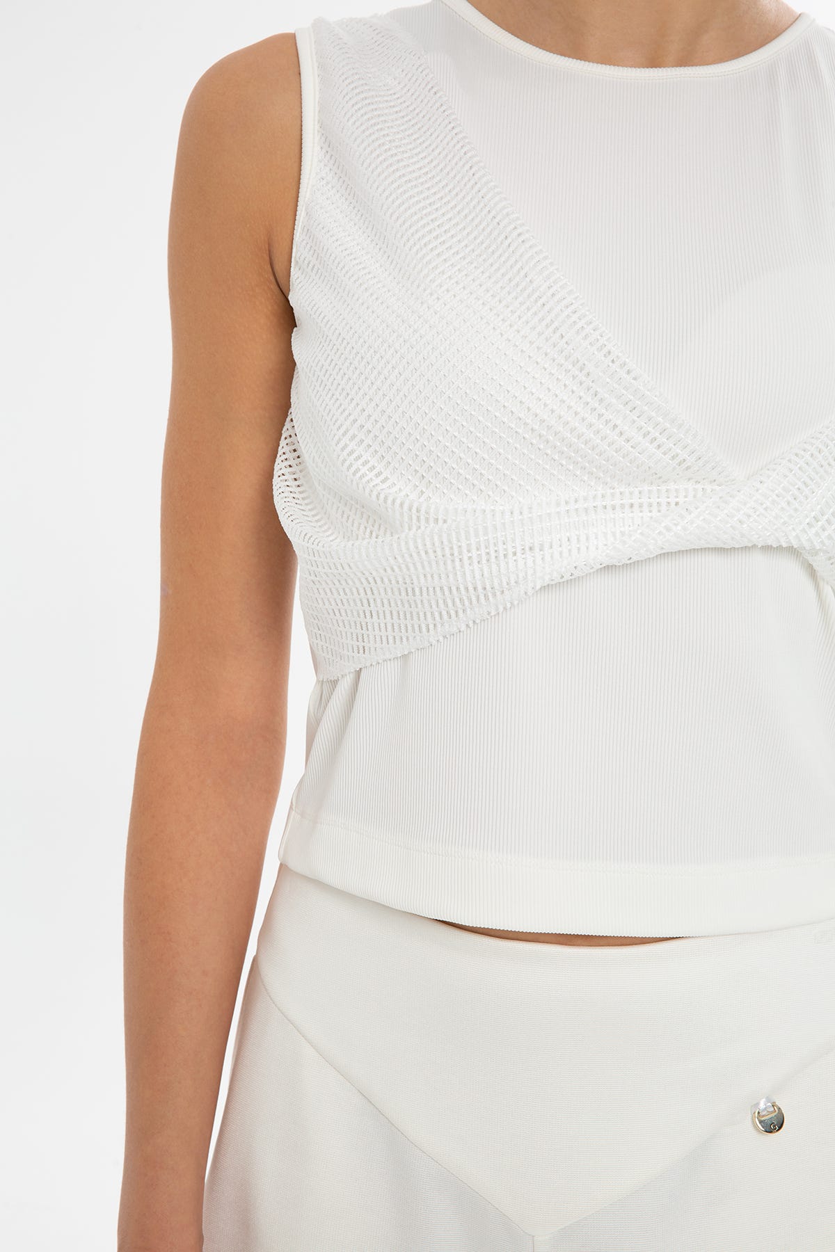 Asimetrik File Detaylı Bluz