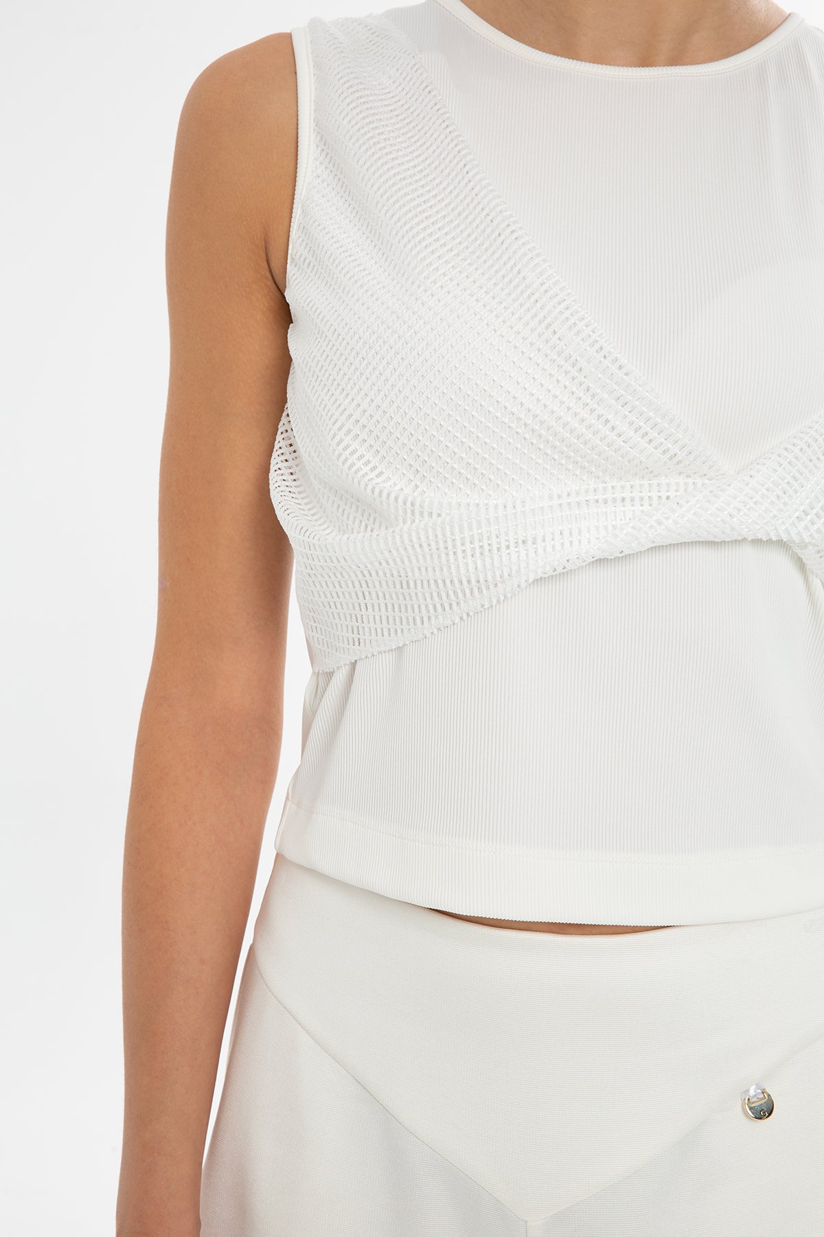 Asimetrik File Detaylı Bluz