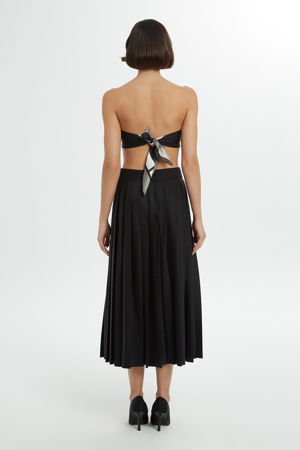 Kruvaze Kapamalı Pilili Etek