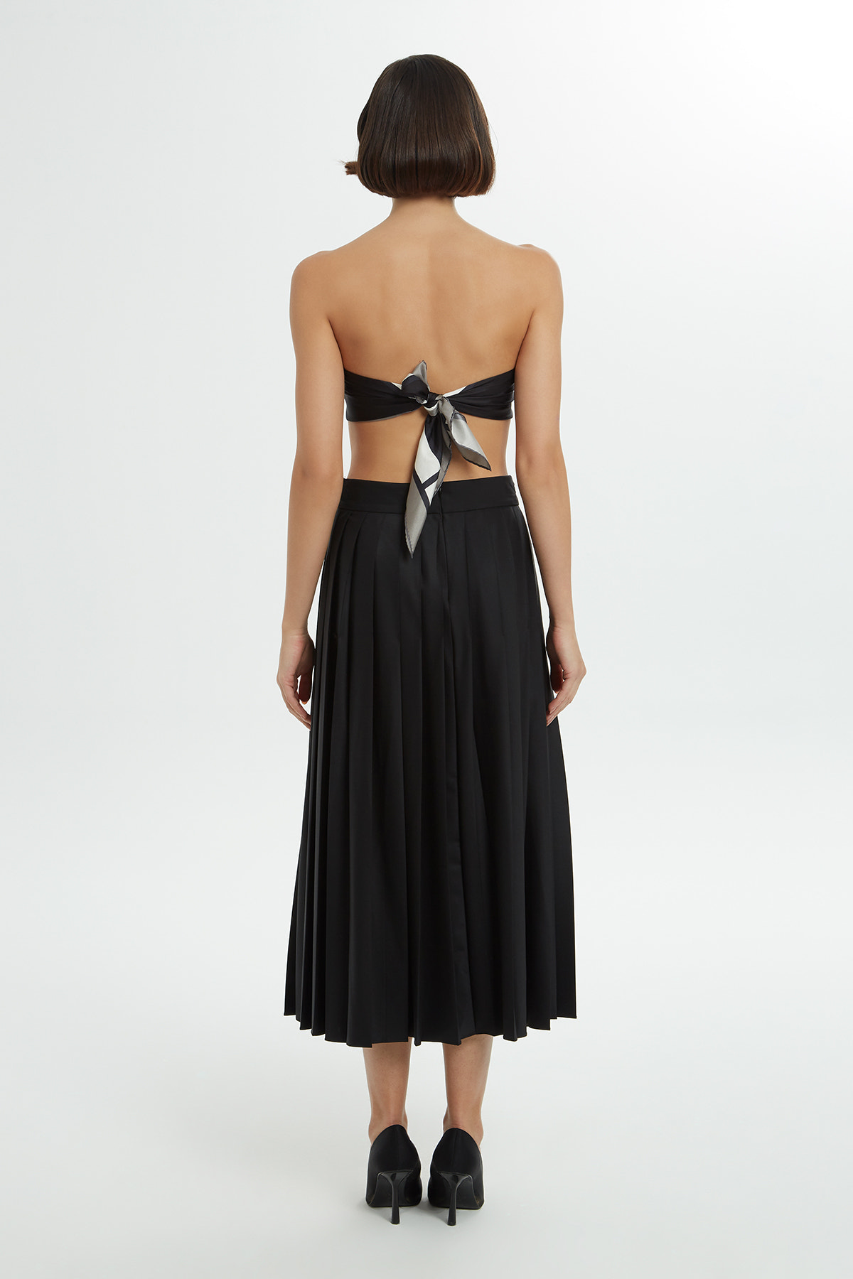 Kruvaze Kapamalı Pilili Etek