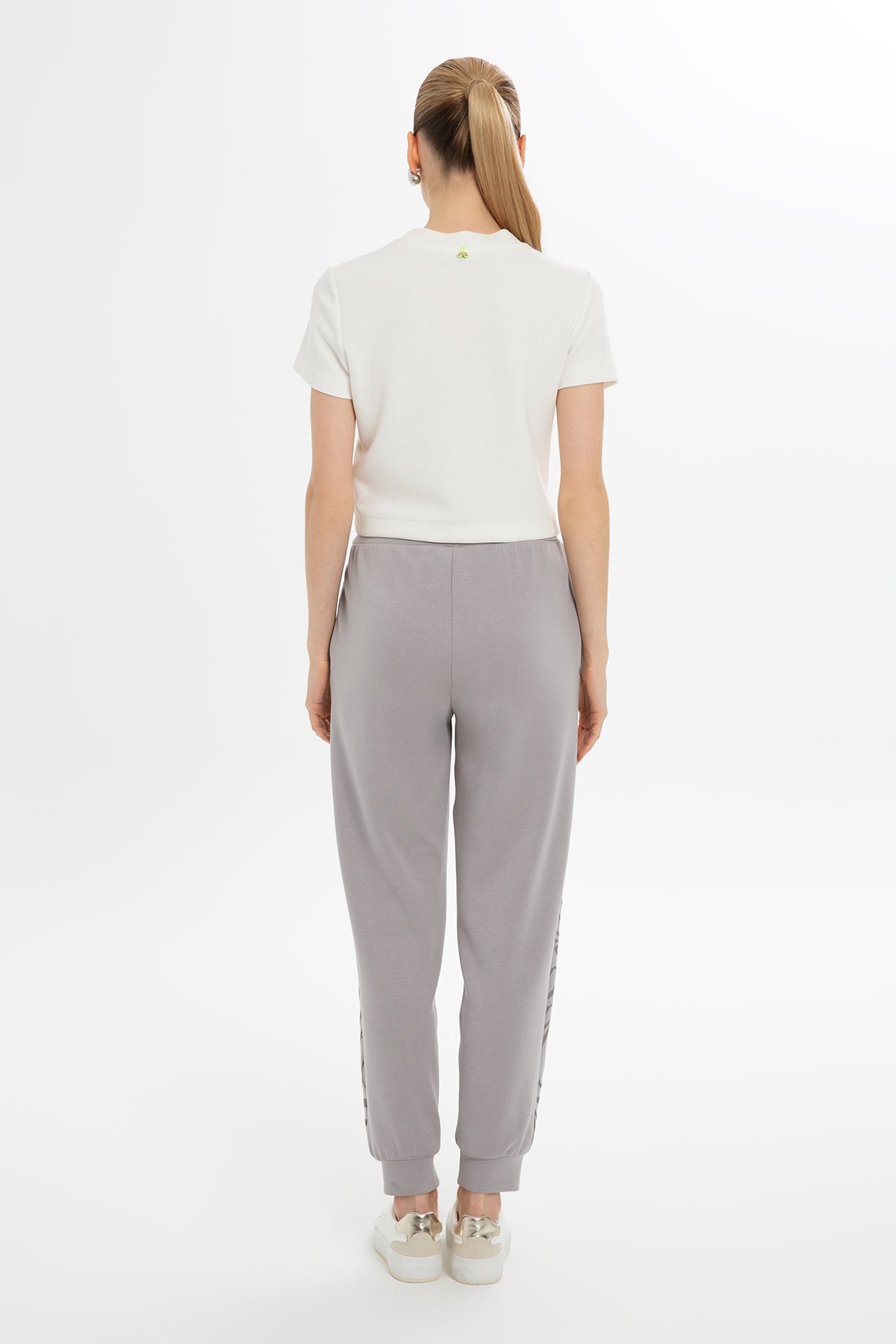 Bilekten Bantlı Koyu Eşofman Altı