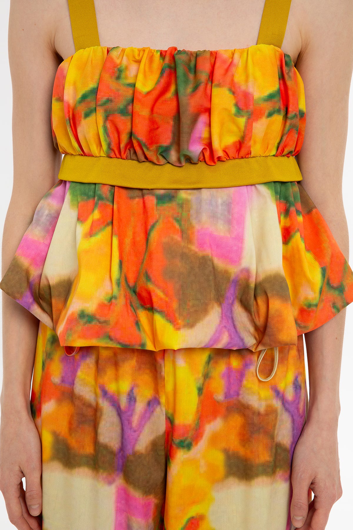 Kalın Askılı Renkli Balon Bluz