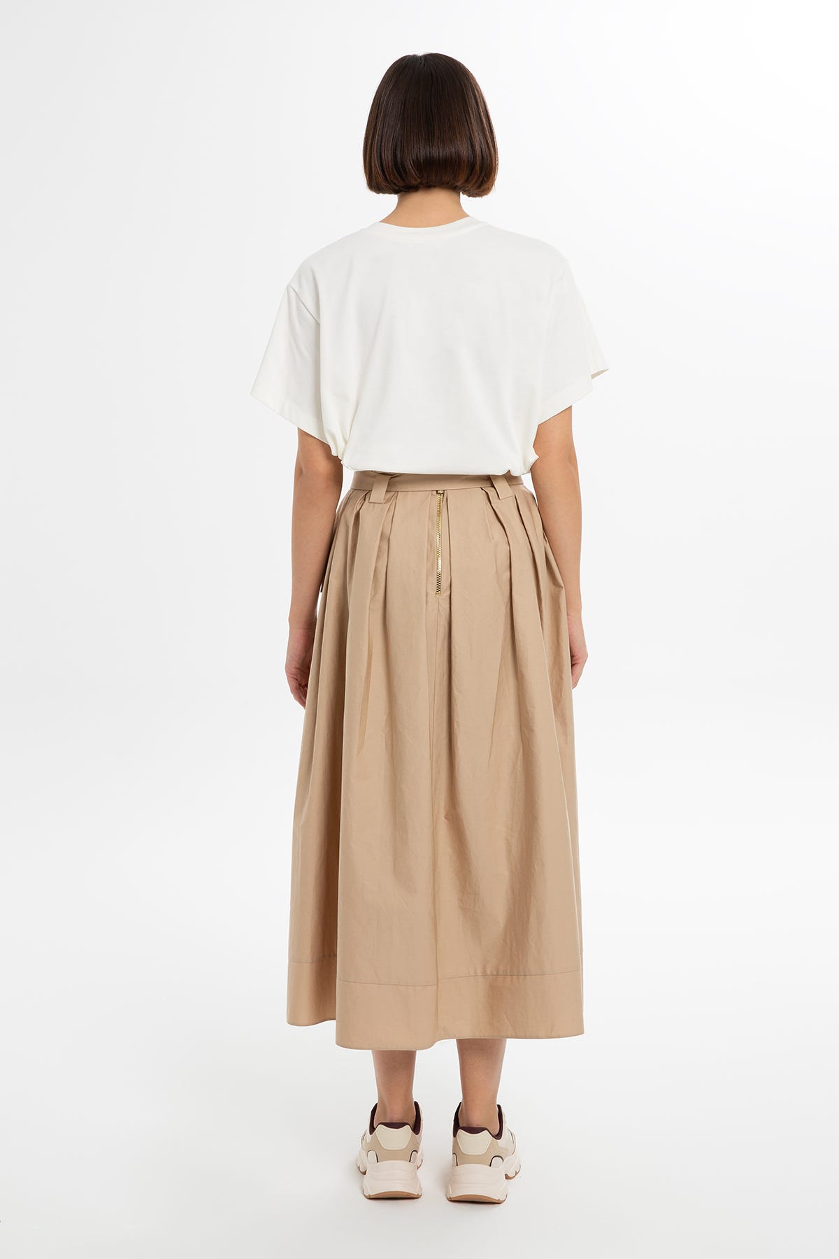 Pili Detaylı Midi Etek