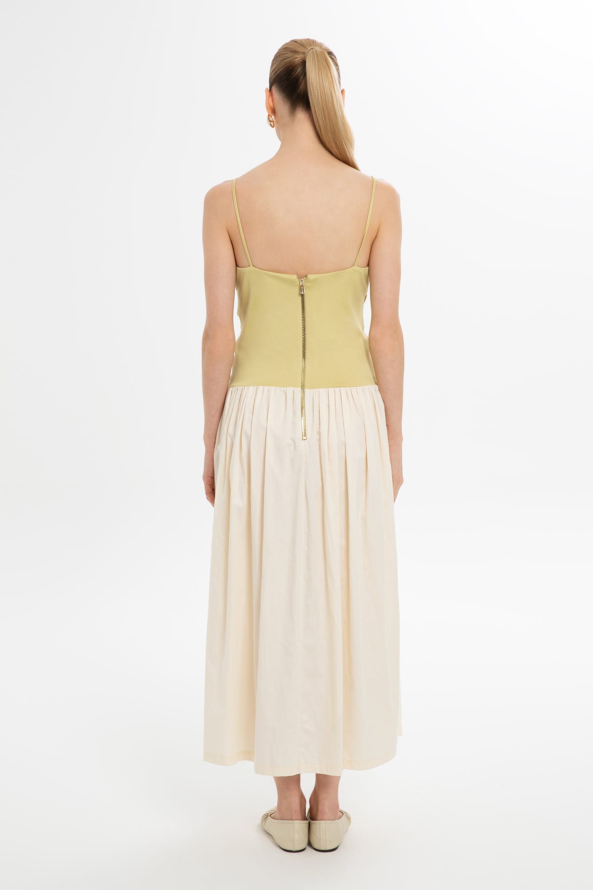 İnce Askılı Maxi Kloş Elbise