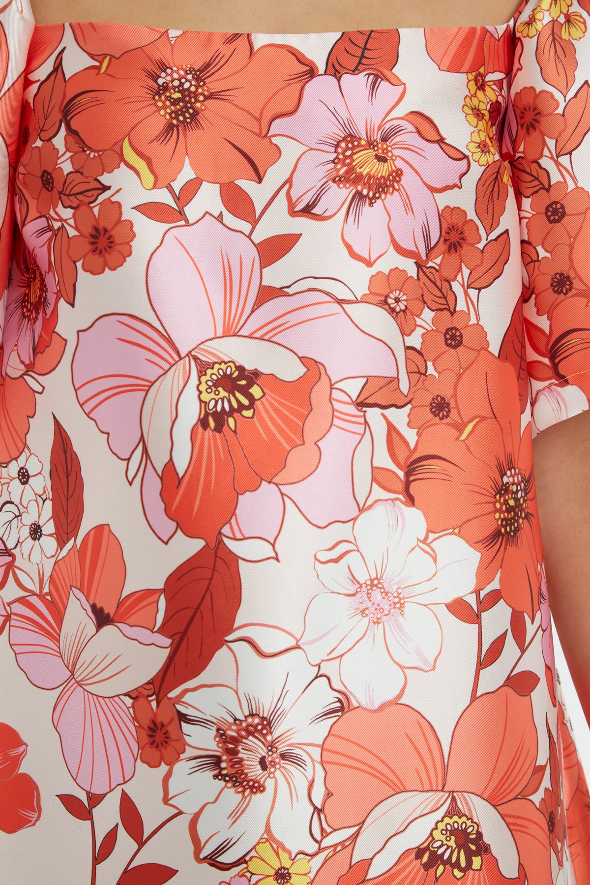 Omuzları Açık Desenli Renkli Elbise