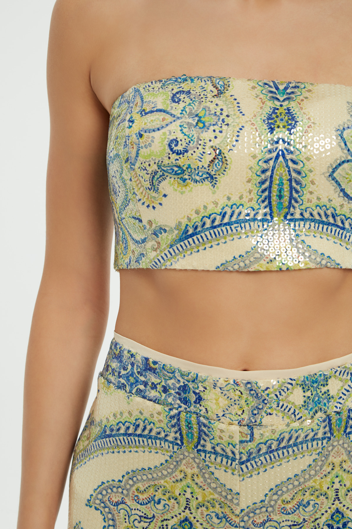 Payetli Desenli Büstiyer