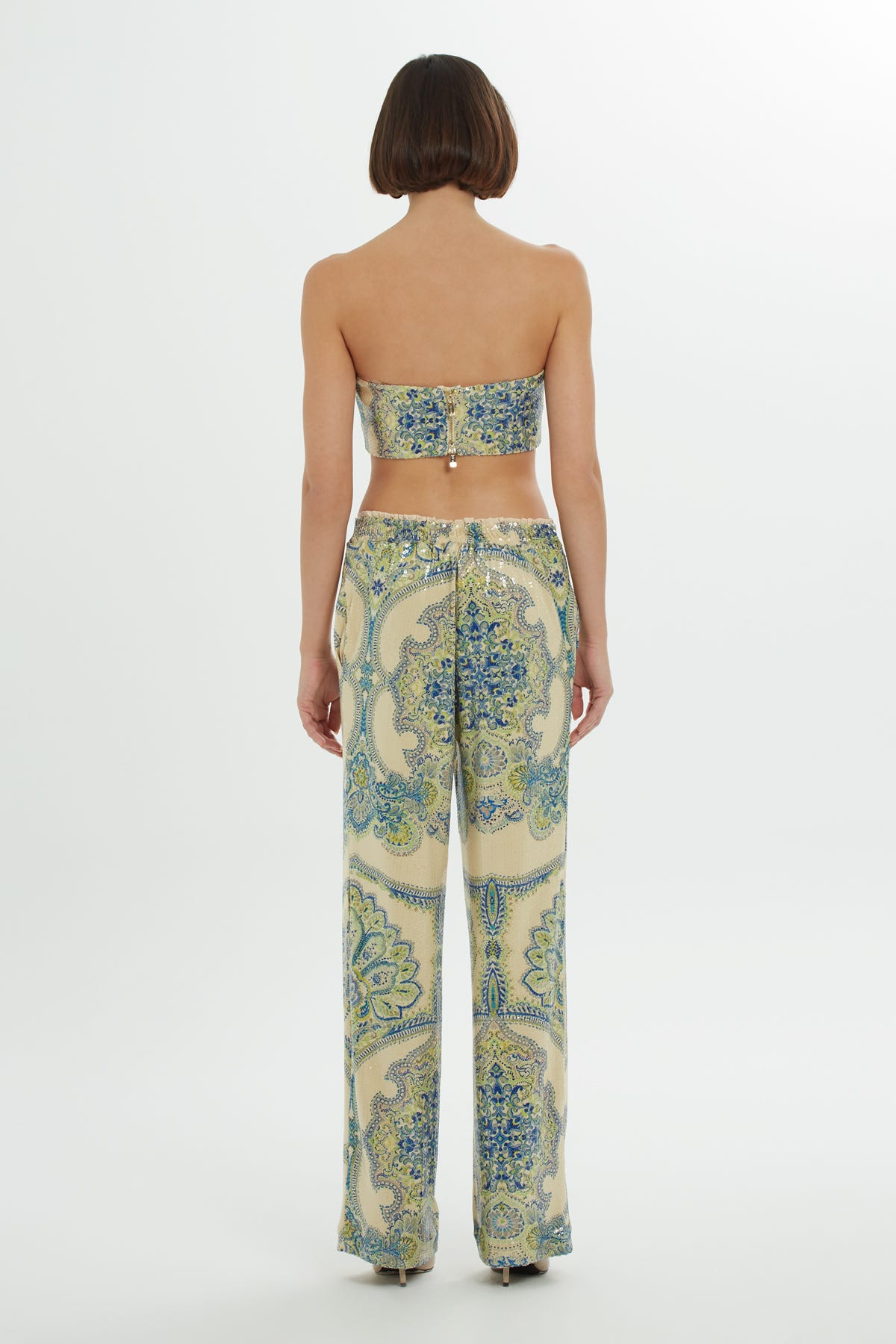 Desenli Renkli Payet Pantolon