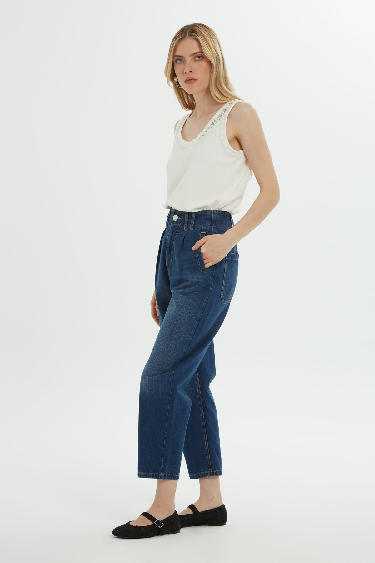 Cep Detaylı Jean Pantolon