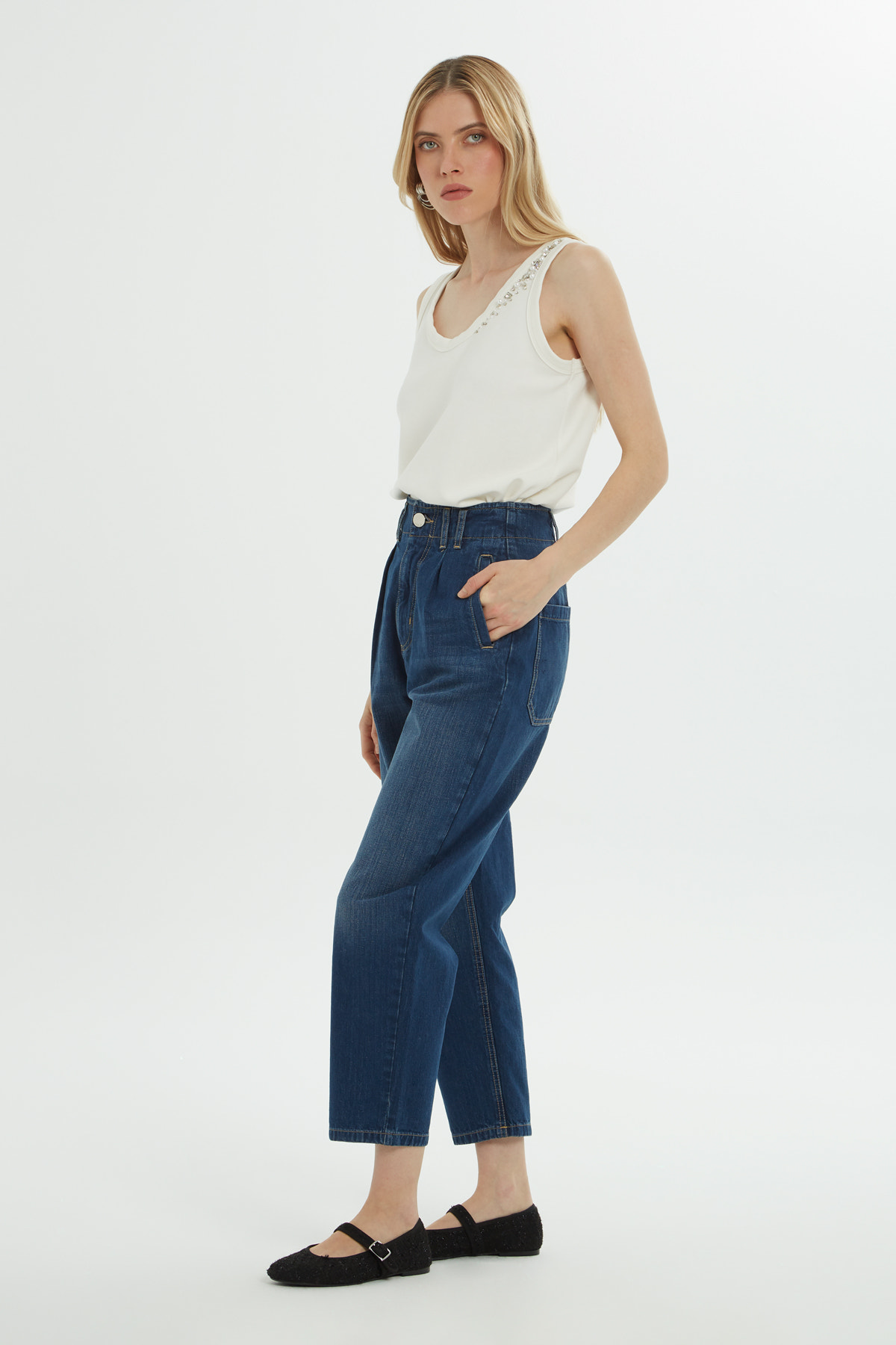 Cep Detaylı Jean Pantolon