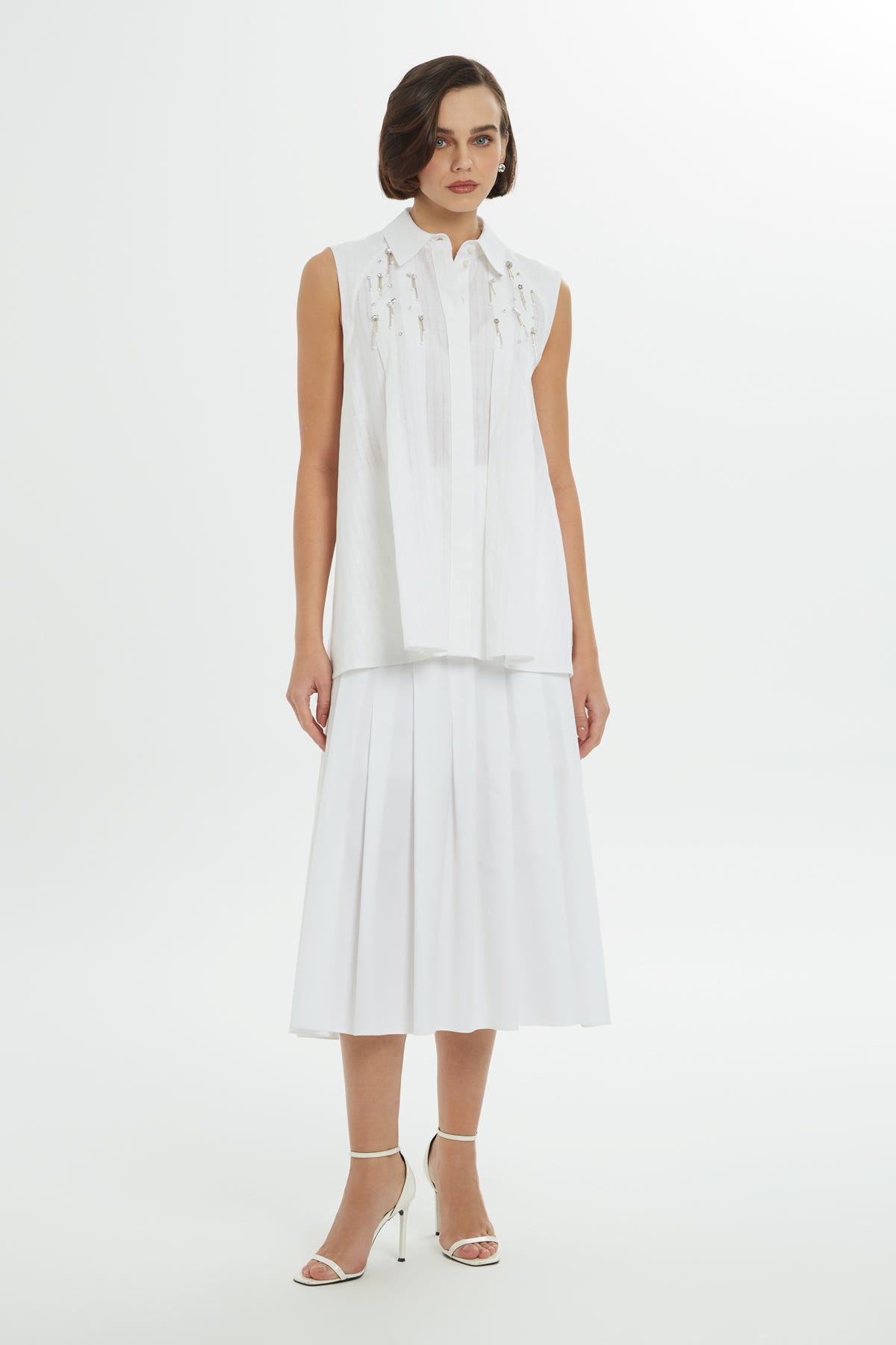 Gömlek Yakalı Pili Detaylı Gömlek