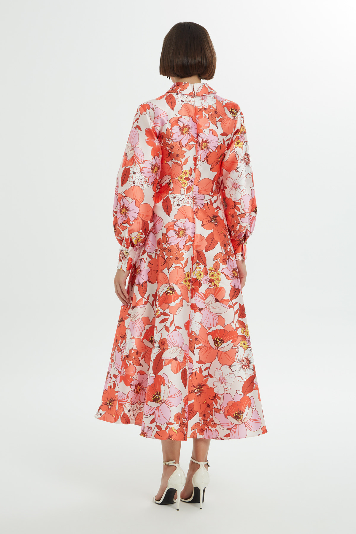 Desenli Renkli Maxi Elbise