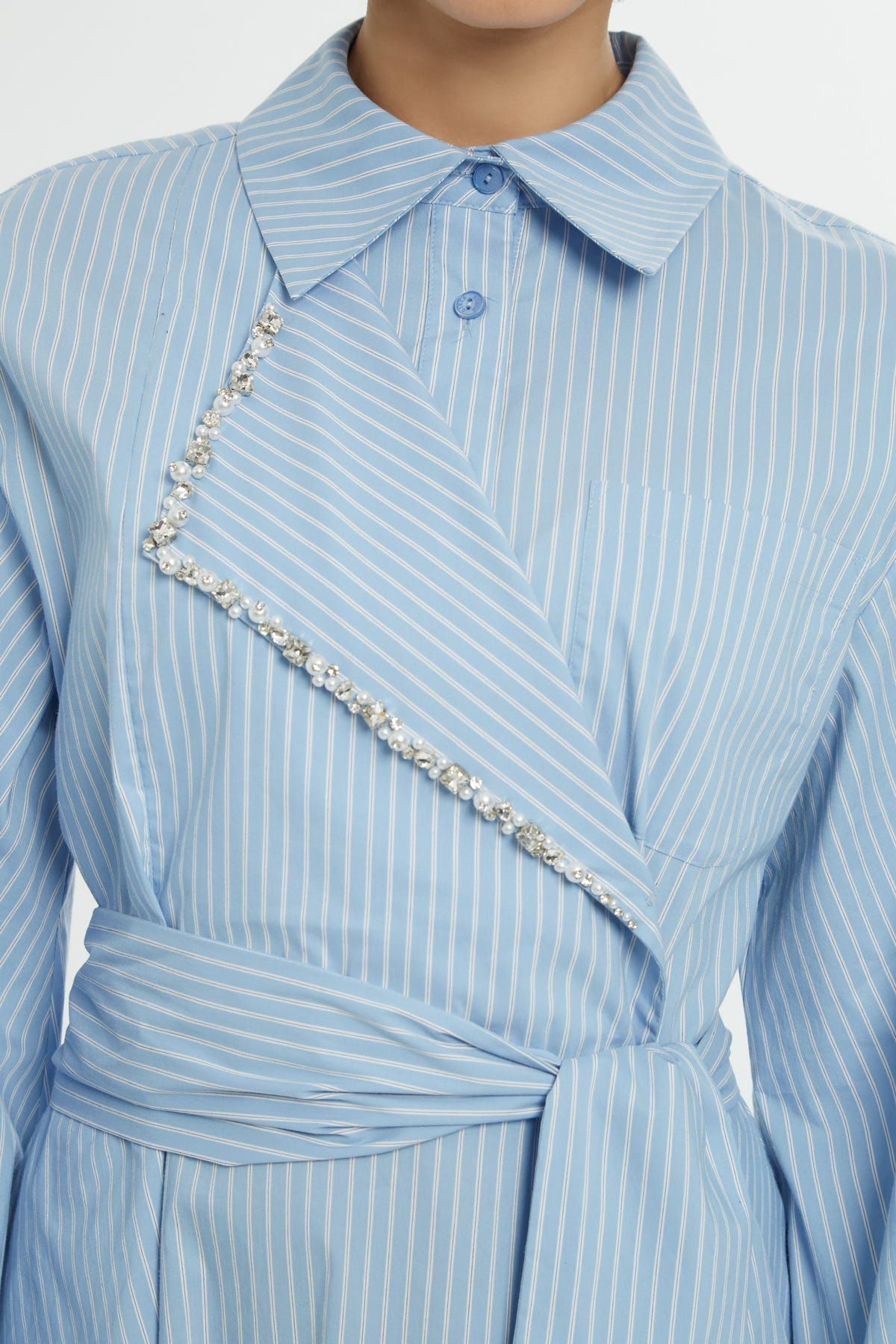 Gömlek Yakalı Midi Elbise