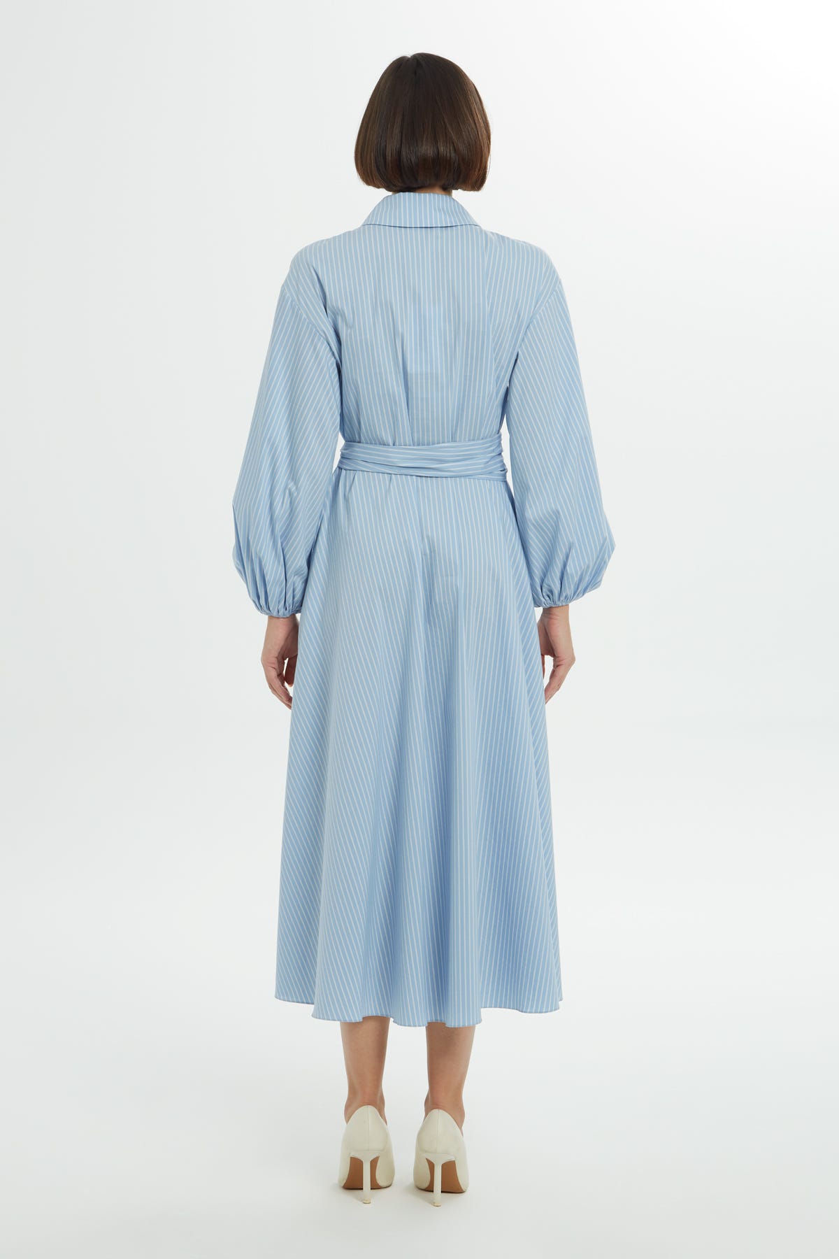 Gömlek Yakalı Midi Elbise