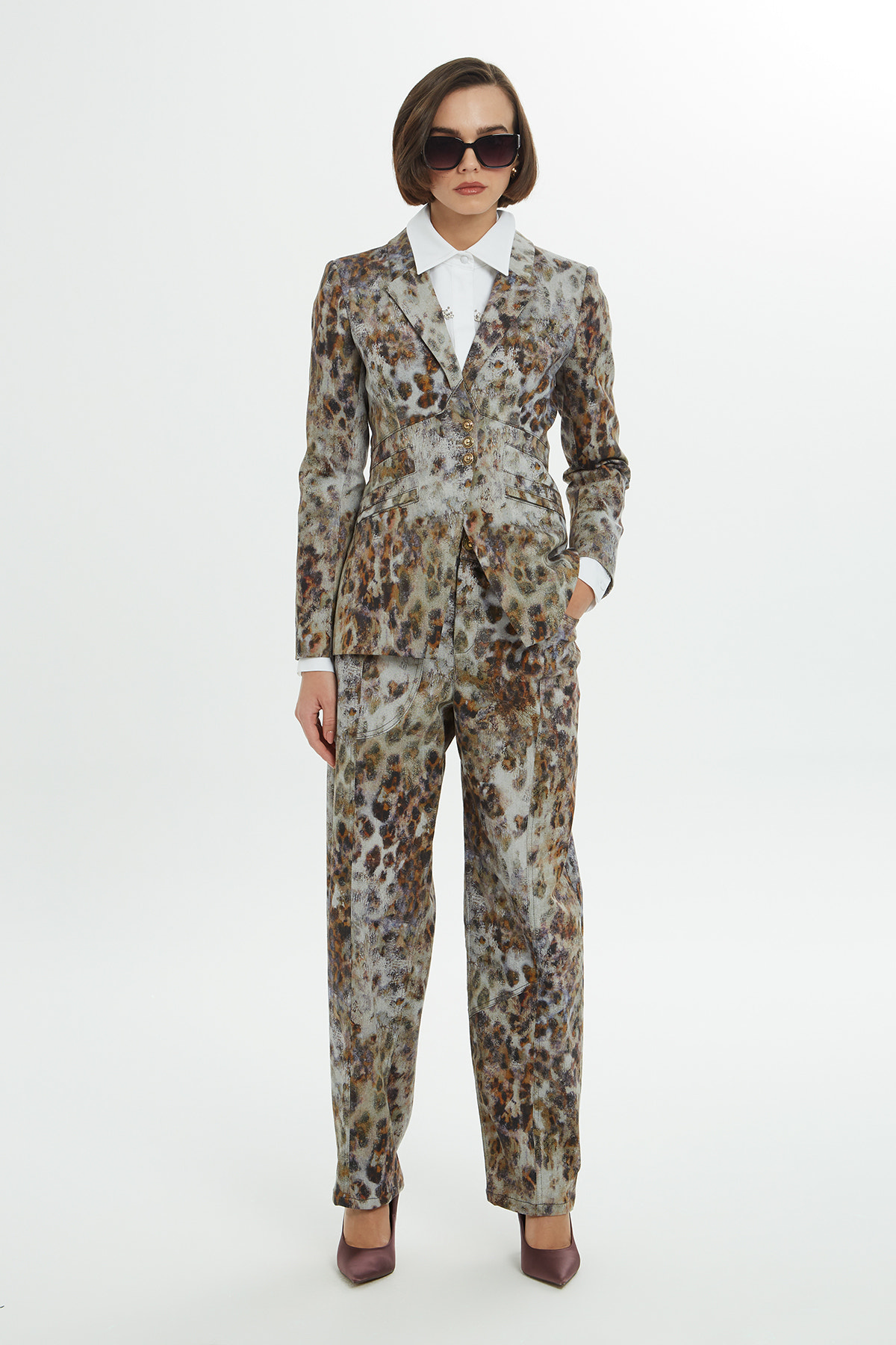 Leopar Desenli Astarlı Ceket