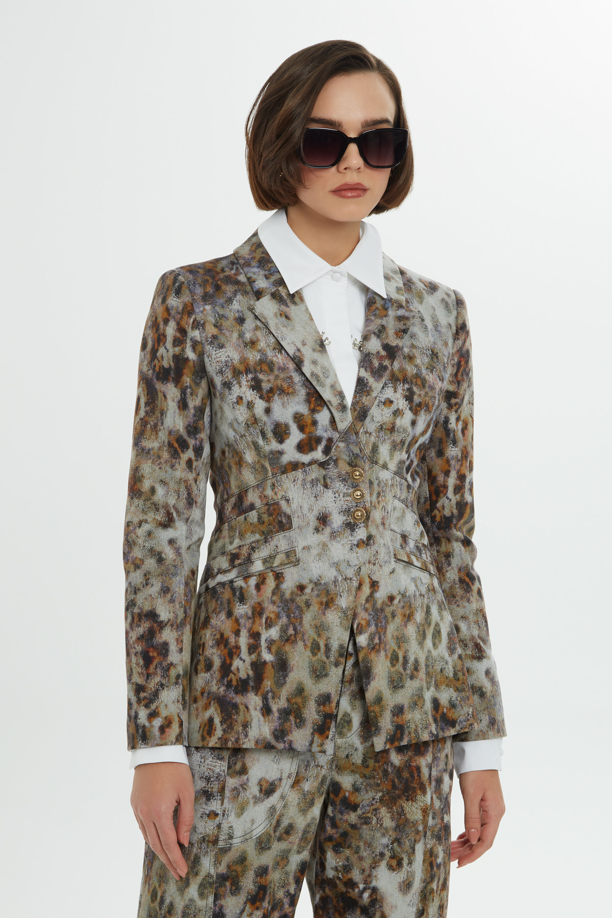 Leopar Desenli Astarlı Ceket