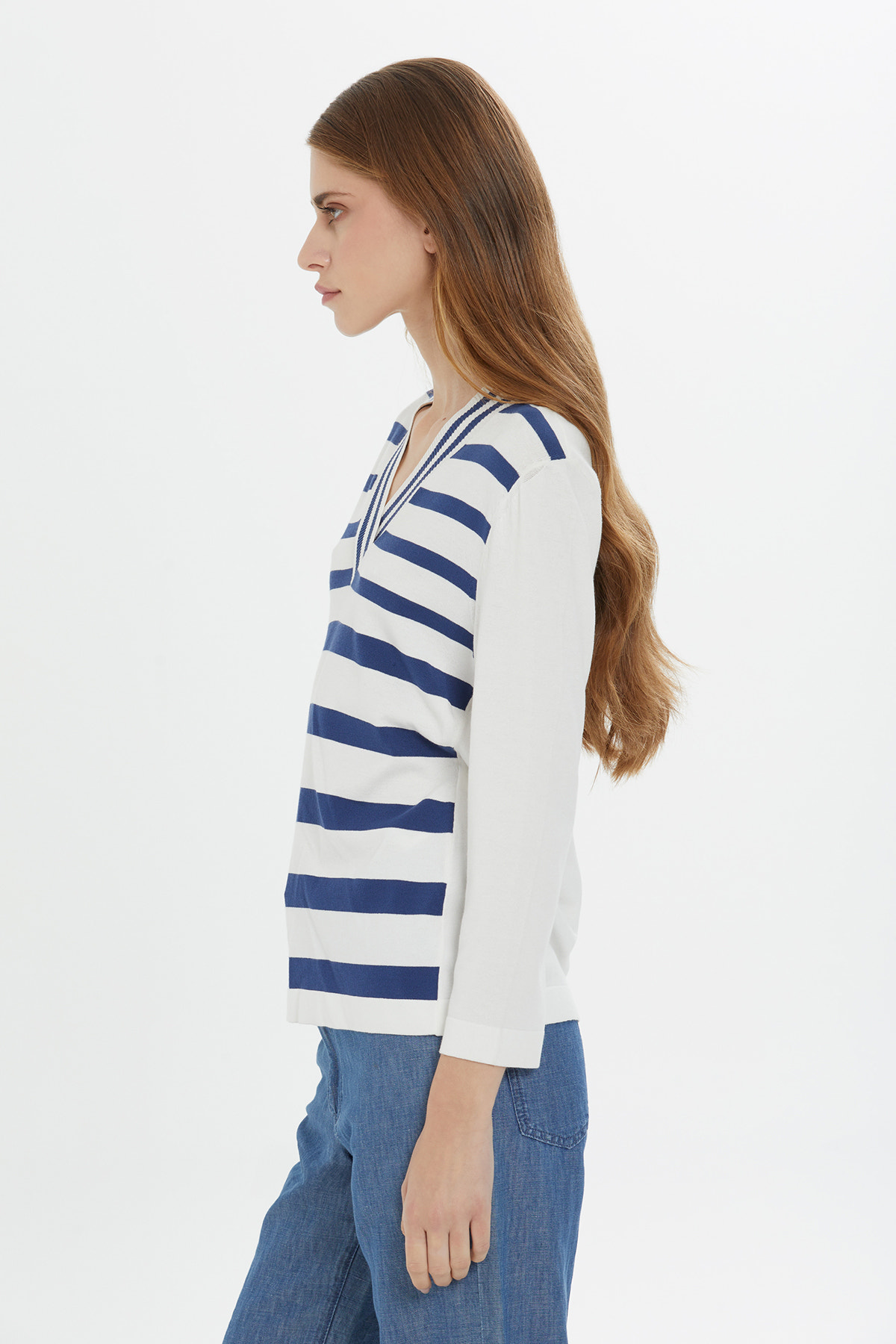 Çizgili Uzun Kollu Bluz