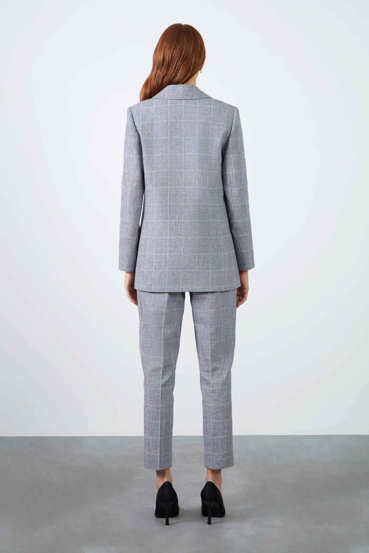 Cepli Ekose Ceket Ve Bilekte Pantolonlu Takım