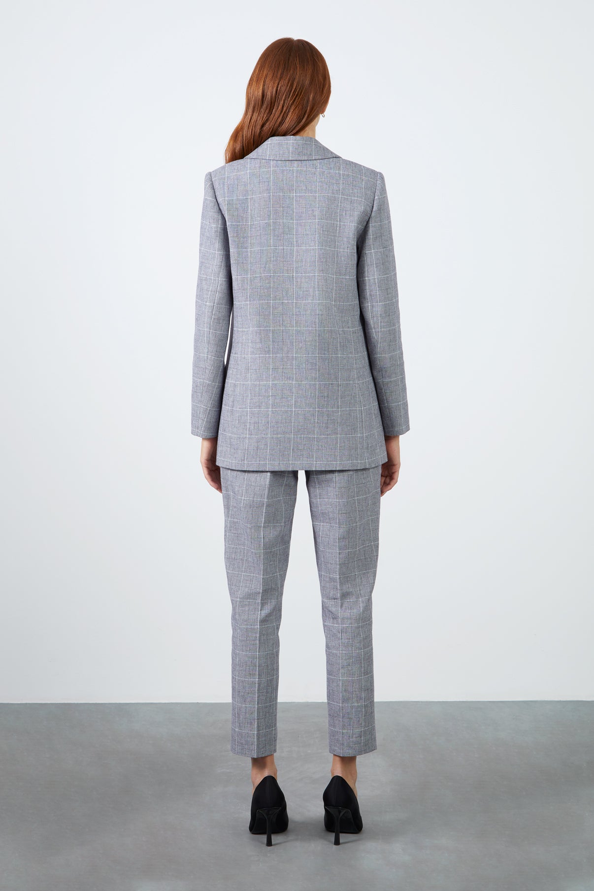 Cepli Ekose Ceket Ve Bilekte Pantolonlu Takım