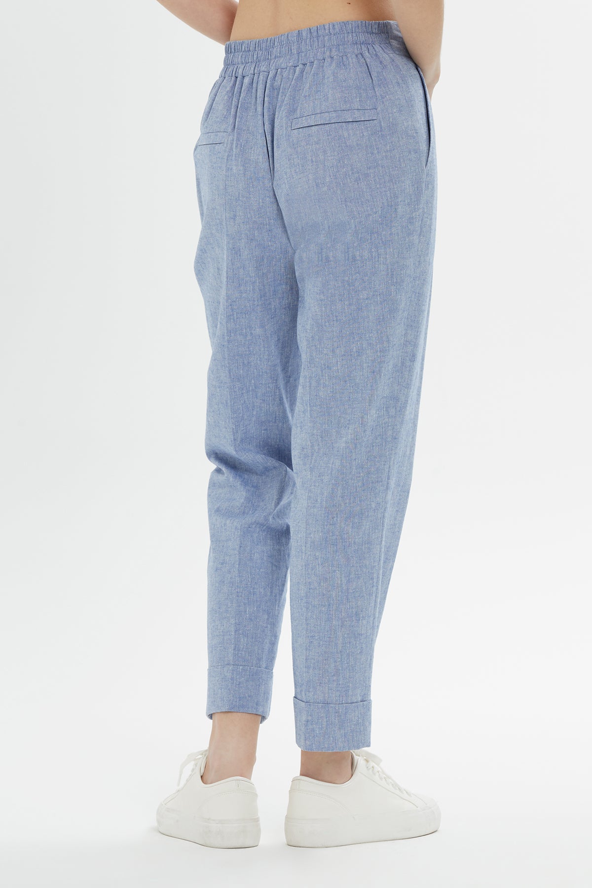 Bel Lastik Detaylı Double Paçalı Pantolon