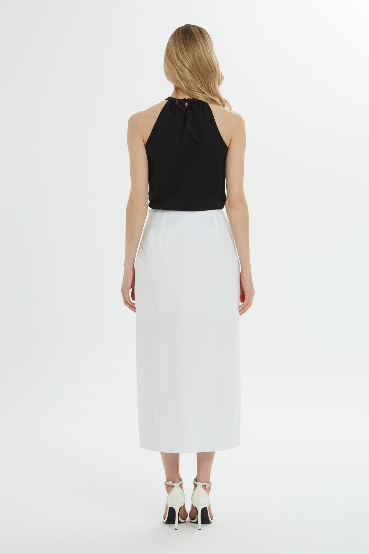 Nakışlı Astarlı Midi Etek