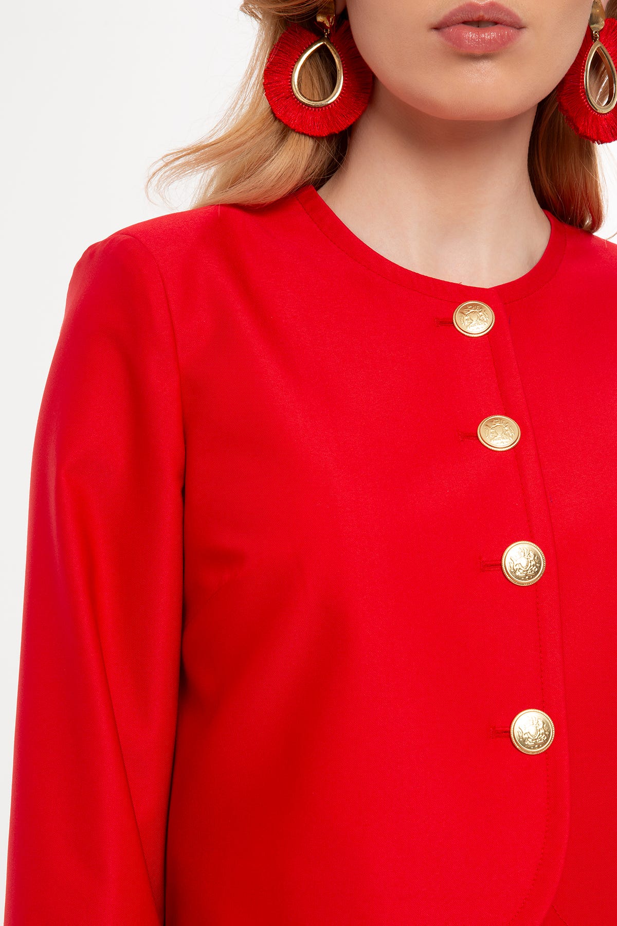 Kısa Ceket Atlet Ve Geniş Paça Pantolonlu Üçlü Takım