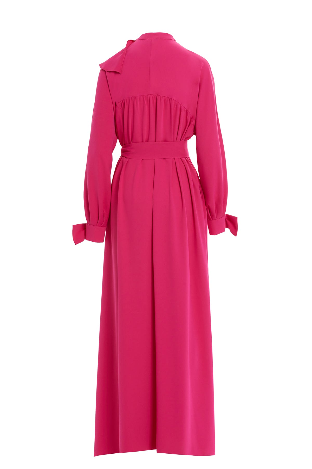 İşleme Detaylı Volanlı Uzun Elbise